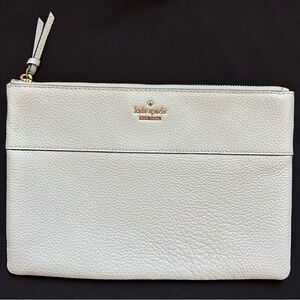 KATE SPADE | pebble Leather Zip Pouch Clutch